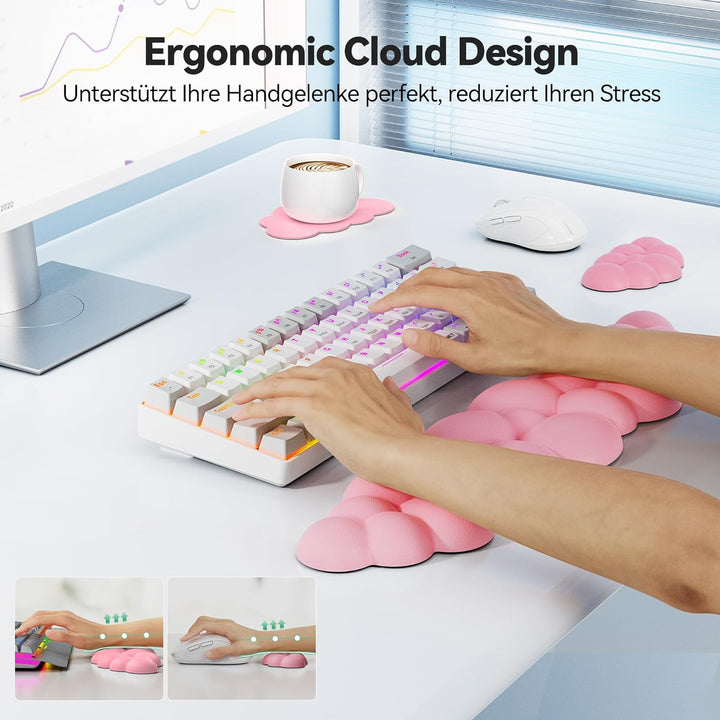TECKNET Wolke Handballenauflage Tastatur, Ergonomisches & Entspannendes Handgelenk: Memory-Schaum mi