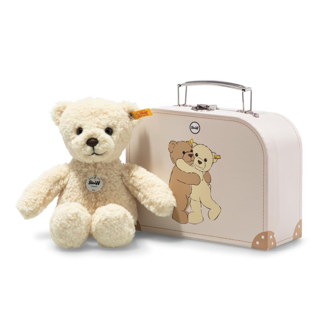Steiff 114038 Teddybär Mila - 21 cm - Kuscheltier - vanille im Koffer Autumn Blonde, Autumn Blonde