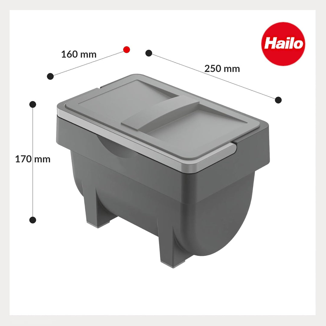 Hailo Kitty 4 Ltr Vorratsbehälter Kompostsammler Bio Abfallsammler Box universal One Size Grau, One