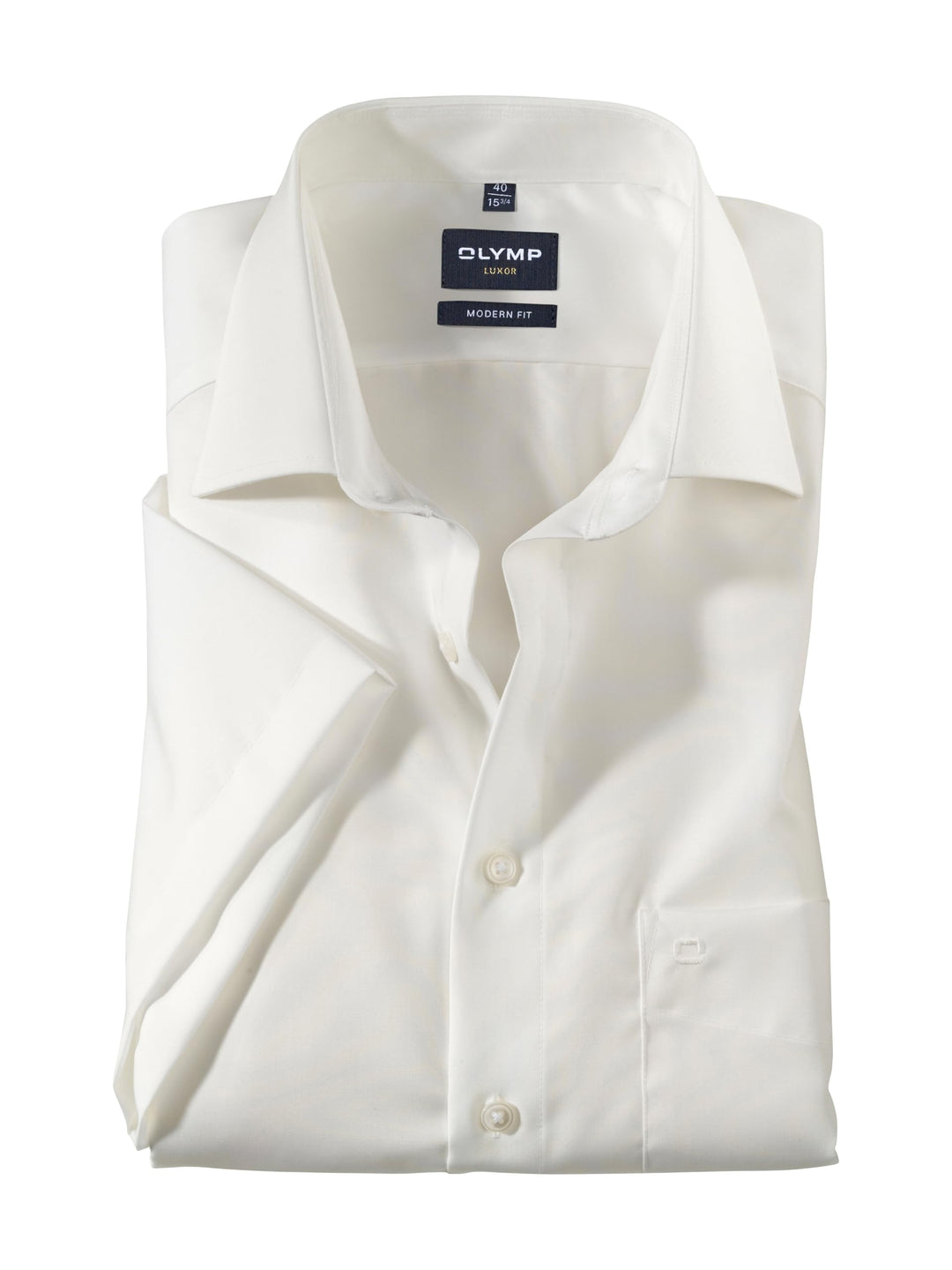 OLYMP Herren Oberhemd Kurzarm Luxor,Uni,modern fit,New Kent 37 Beige 21, 37 Beige 21