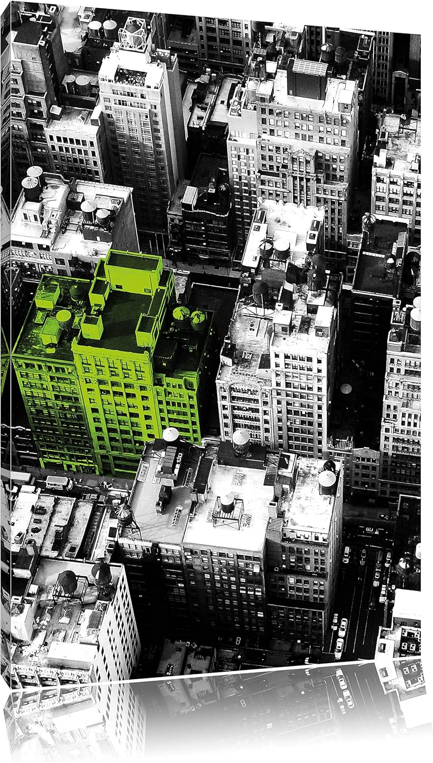 Pixxprint New York City Spezial schwarz/weiss / 120x80cm Leinwandbild bespannt auf Holzrahmen/Wandbi