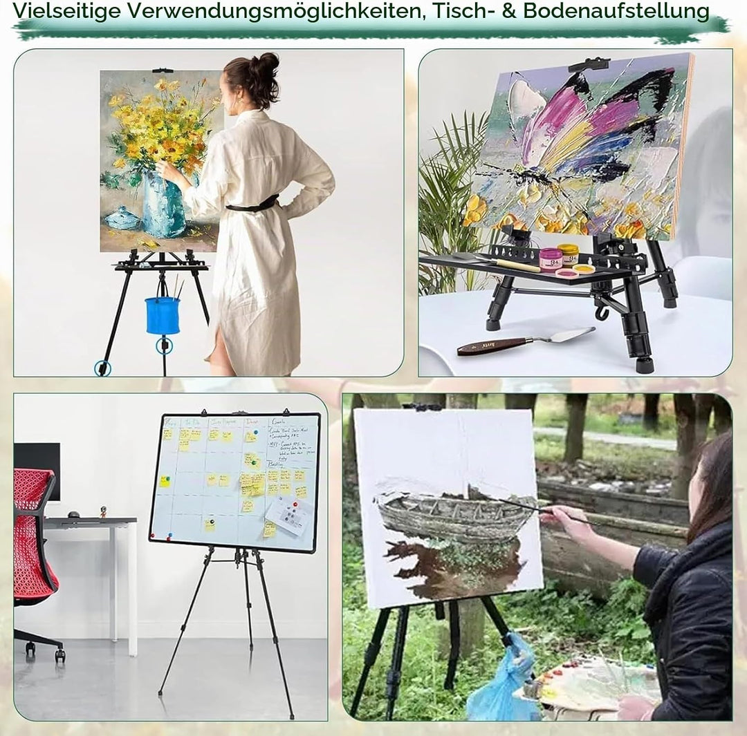 Staffeleiständer zum Malen, 55–155 cm verstellbare, zusammenklappbare Dreibeinstaffelei mit tragbare