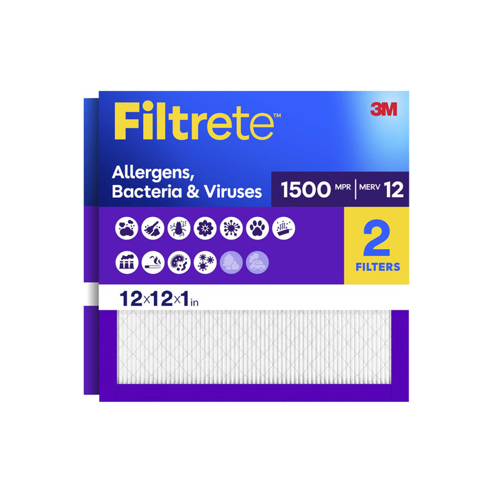 Filtrete Healthy Living Filter, UR10-2PK-6E 12x12x1 2.0, 12x12x1 2.0
