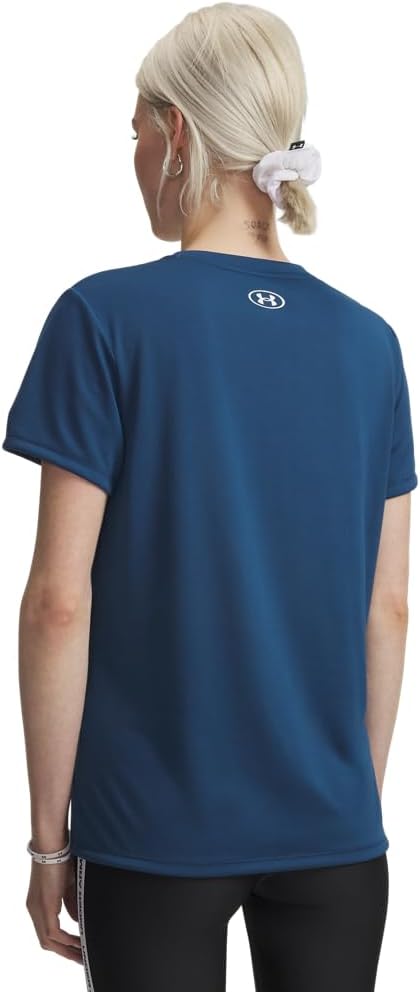 Under Armour Damen Tech Short Sleeve V Neck T-Shirt M (498) Wham Blue/White, M (498) Wham Blue/White