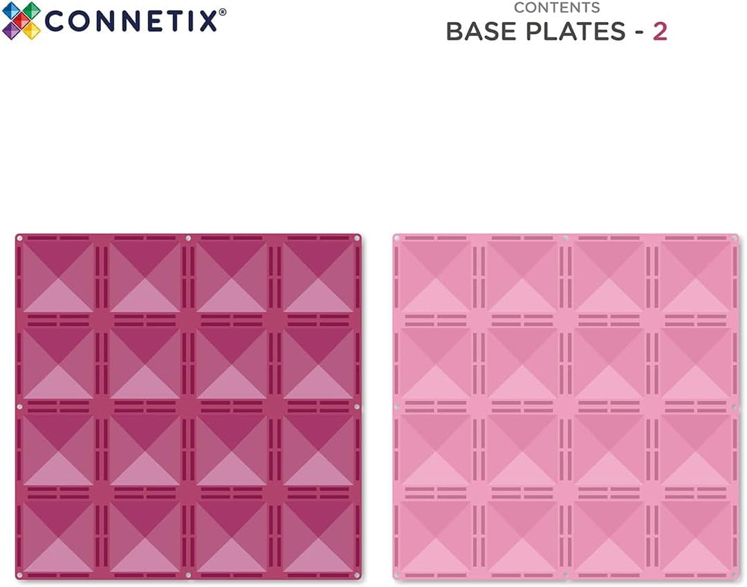 Connetix Magnetische Fliesen Pastell Rosa und Beere Grundplatten-Pack, 2 Stück