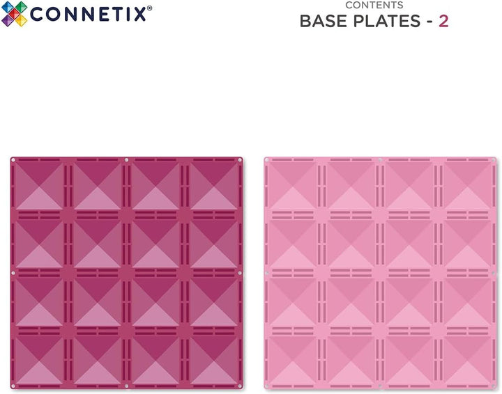 Connetix Magnetische Fliesen Pastell Rosa und Beere Grundplatten-Pack, 2 Stück