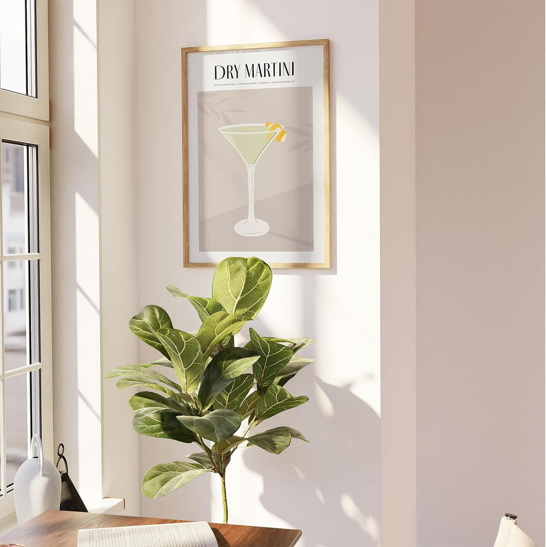 JUNOMI® Dirty Martini Poster DIN A2, Cocktail, Longdrink, Bar, Getränke, Cocktail Set | Mit Rahmen N