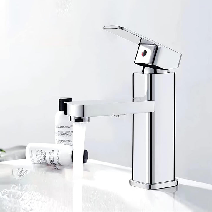 SOLVEX Wasserhahn Bad, Eckig Einhebelmischer Waschbecken, Wasserhahn Bad, Badezimmer Wasserhahn Hohe