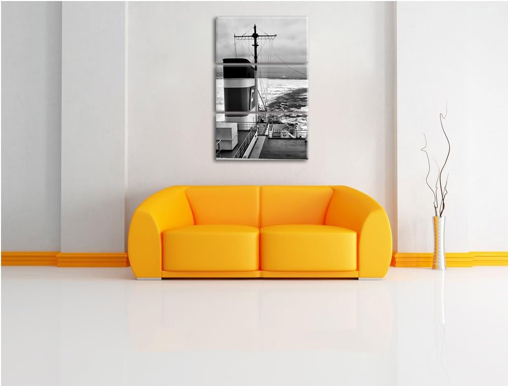 Pixxprint riesiges Schiff in Eisdecke 3Teiler 120x80 cm Leinwandbild Wandbild Kunstdruck