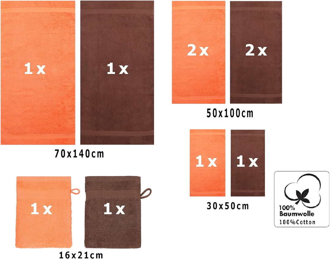 Betz 10-TLG. Handtuch-Set Premium 100% Baumwolle 2 Duschtücher 4 Handtücher 2 Gästetücher 2 Waschhan