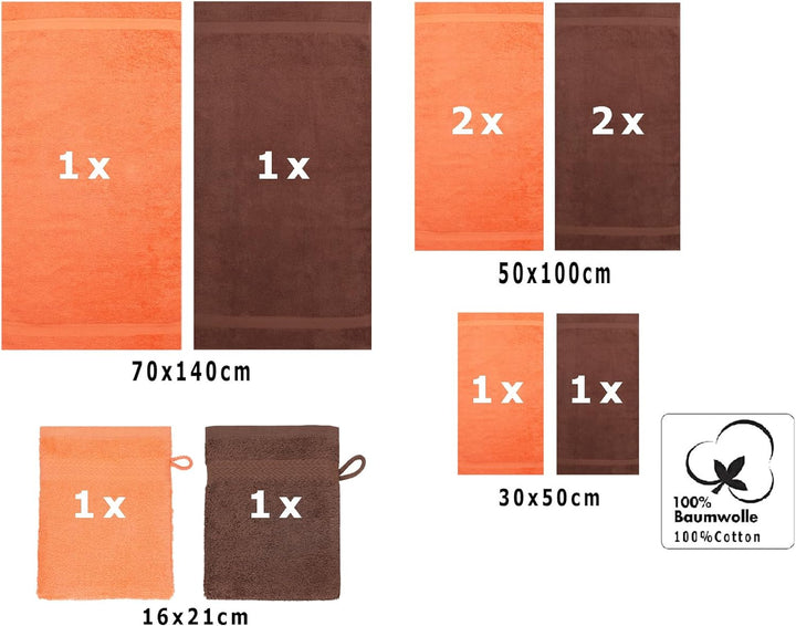 Betz 10-TLG. Handtuch-Set Premium 100% Baumwolle 2 Duschtücher 4 Handtücher 2 Gästetücher 2 Waschhan