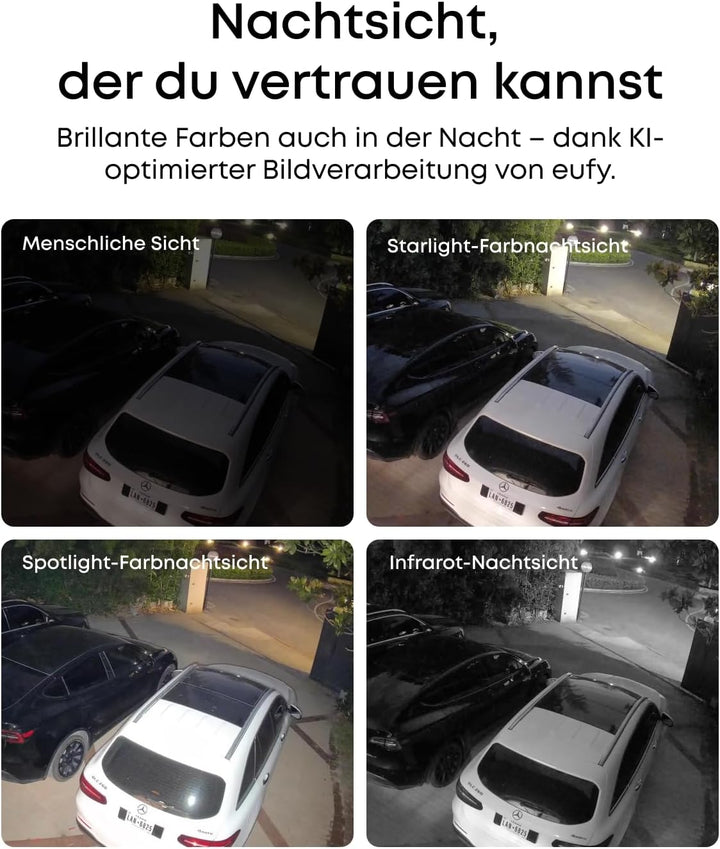 eufy Security eufyCam S4, kabellose Solar‑Outdoor‑Überwachungskamera, 3‑Linsen Bullet‑PTZ‑Kamera, 4K