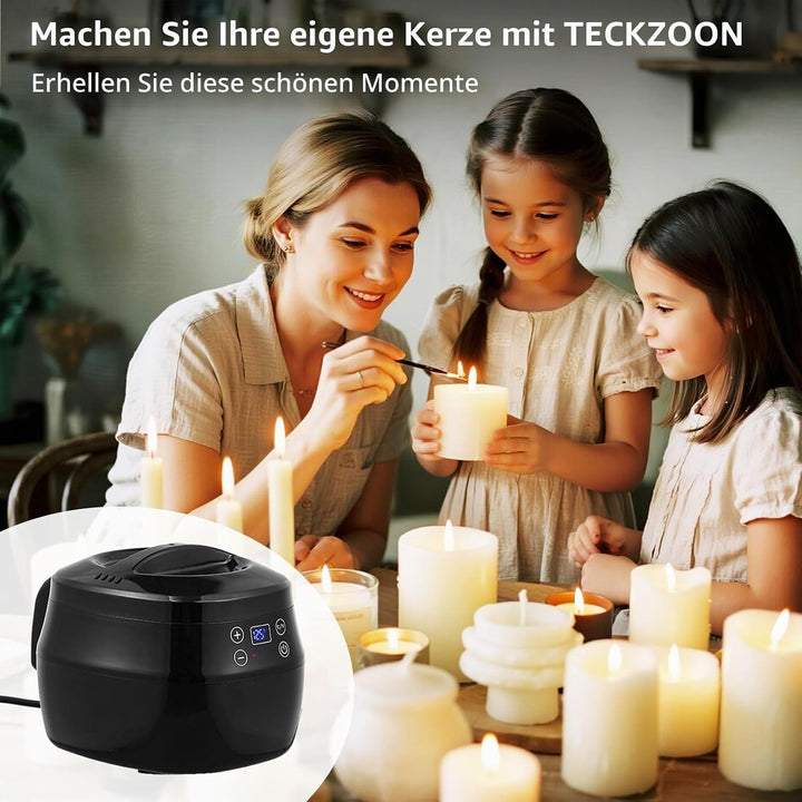 Elektrischer Wachsschmelzer, 1L mit LED-Temperaturanzeige, Wachsschmelztopf mit Ausgiesser für Kerze