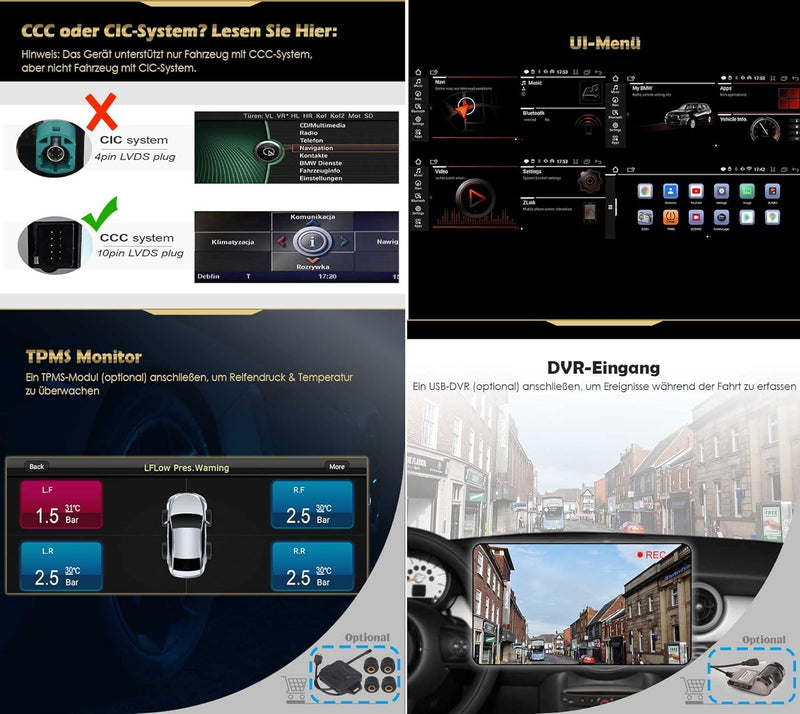 Erisin 8.8 Zoll 8-Kern Android 12.0 GPS Autoradio CarPlay Navi für BMW 3er E90 E91 E92 E93 5er E60 E