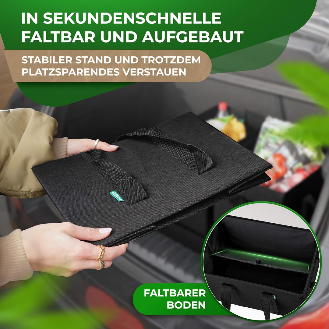 COTTARA® grosse Einkaufstasche faltbar 2er Pack & Obstnetz – stabiler grosser Einkaufskorb faltbar m