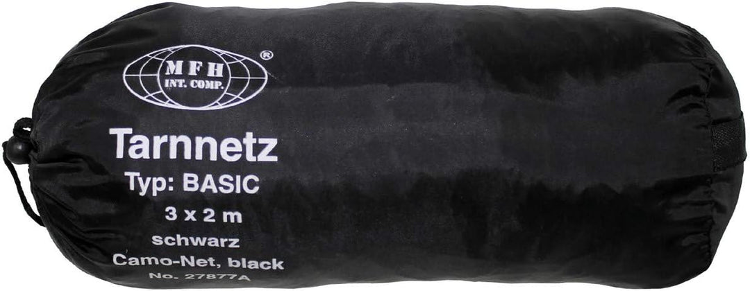 Tarnnetz, 3 x 2 m, "Basic", schwarz, mit PVC-Tragebeutel