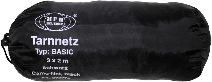 Tarnnetz, 3 x 2 m, "Basic", schwarz, mit PVC-Tragebeutel