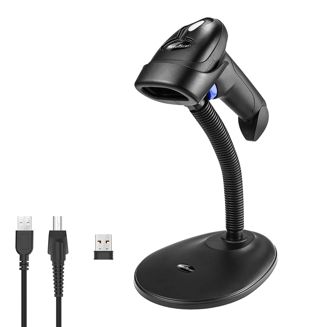 NetumScan Wireless Barcode Scanner Automatischer 2.4G USB-Barcode-Leser mit freihändigem verstellbar