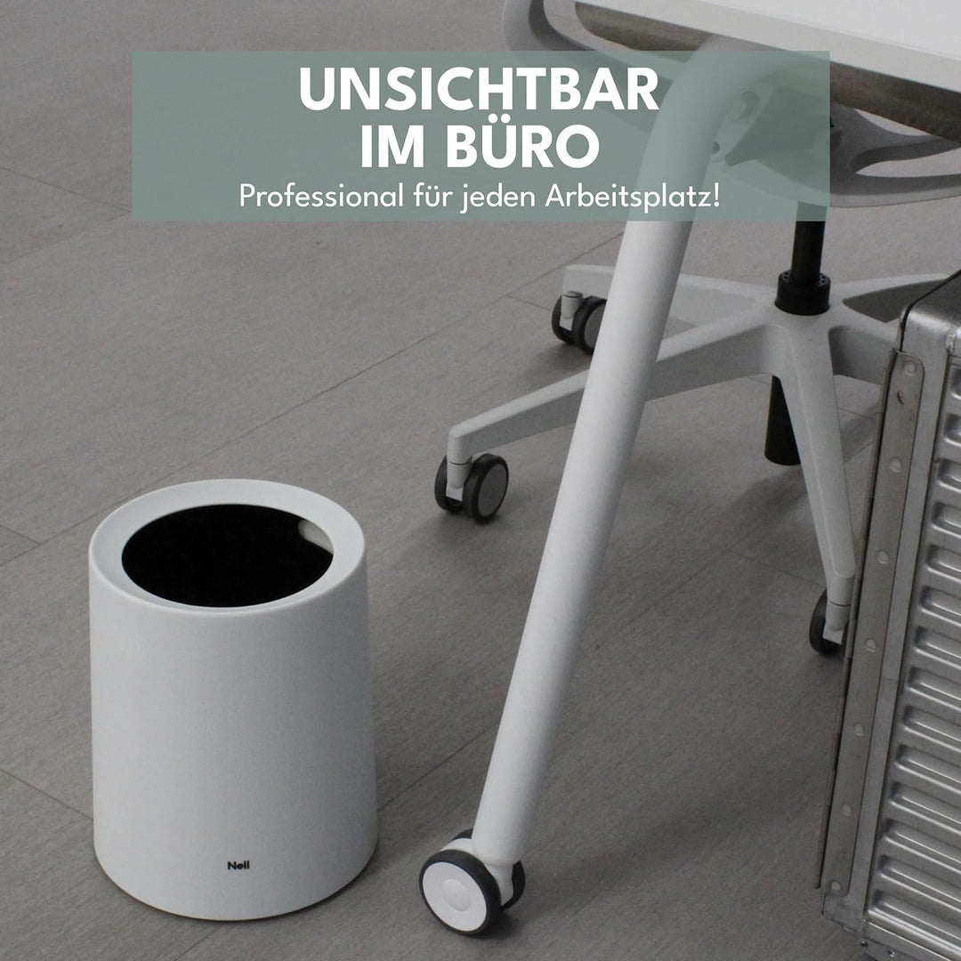 Mülleimer Bad – runder Badezimmer Mülleimer matt mit Schwingdeckel, versteckter Müllbeutel, Kosmetik