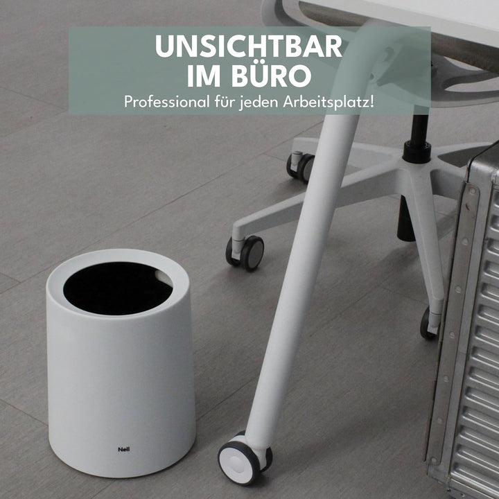 Mülleimer Bad – runder Badezimmer Mülleimer matt mit Schwingdeckel, versteckter Müllbeutel, Kosmetik