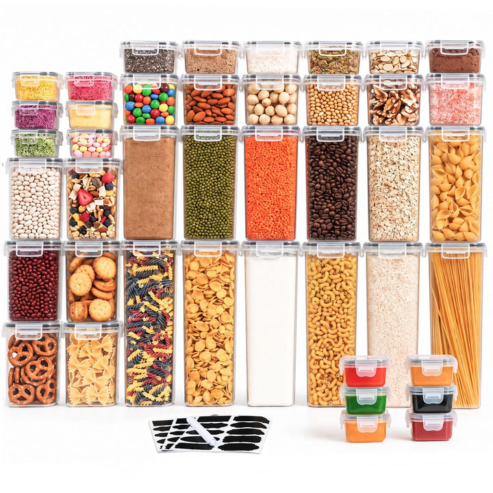 Haushaltszauber® Vorratsdosen Set XXL – 42-teilig | Luftdichte Vorratsdosen, Vorratsbehälter & Frisc