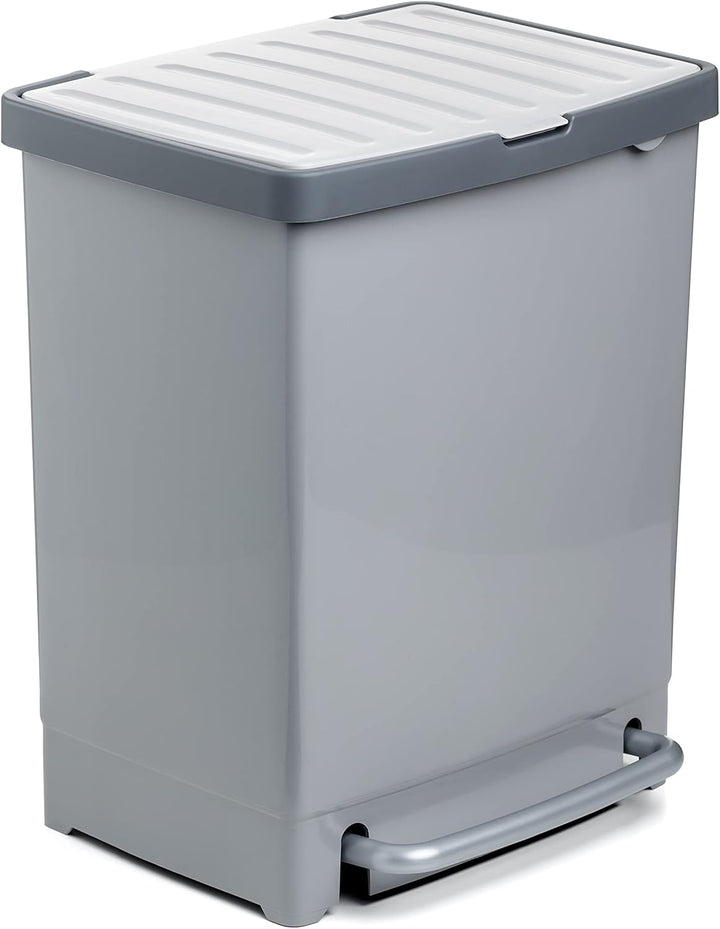 Tatay Recycling-Treteimer, 25 l Fassungsvermögen (mit Trennwand 17 l + 8 l), herausnehmbar, BPA- Pol