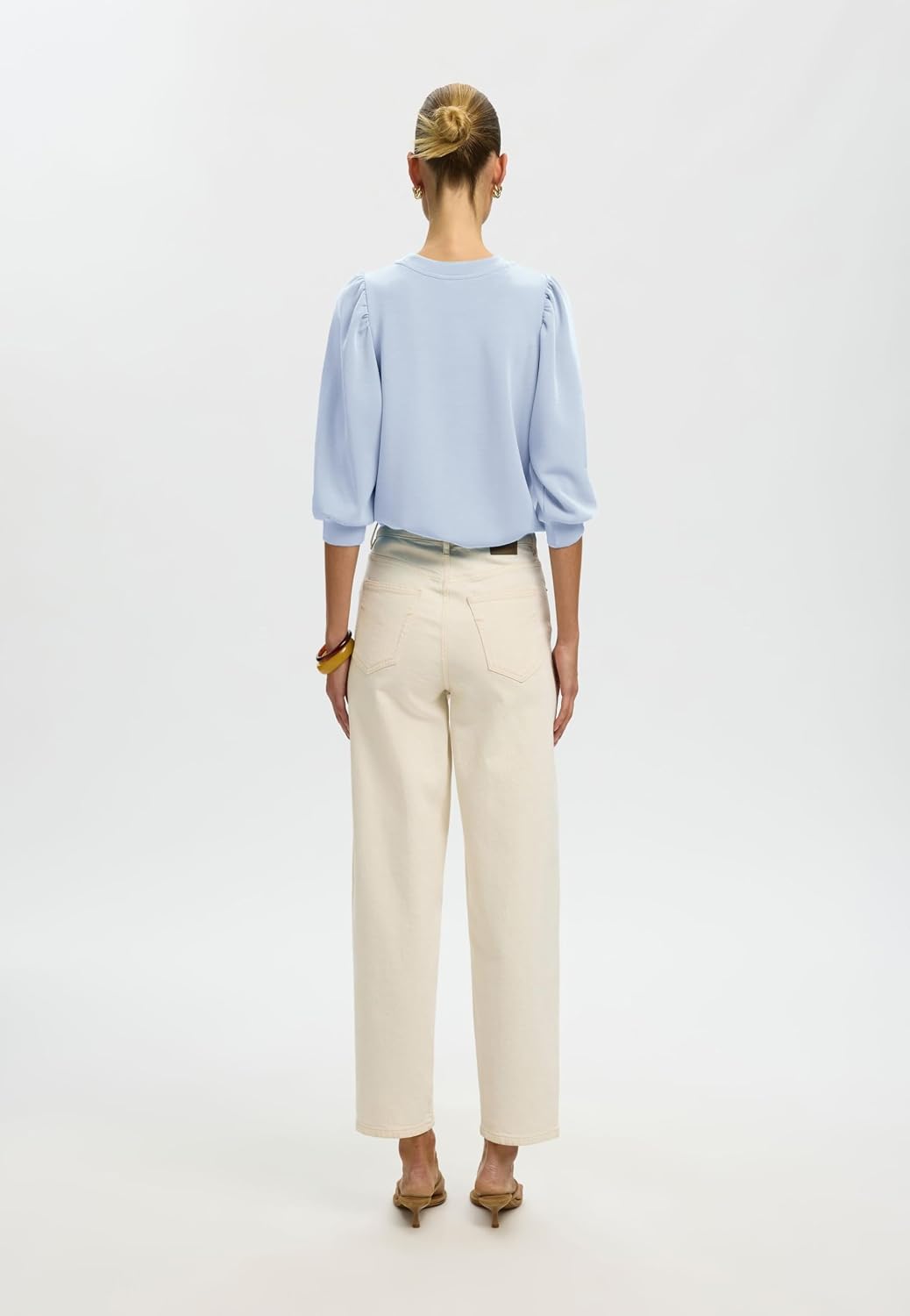 SELECTED FEMME Female Sweatshirt Puffärmel XS Cashmere Blue, XS Cashmere Blue