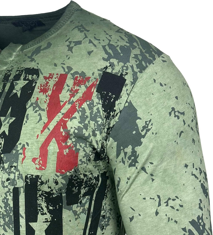 Baxboy Herren Longsleeve T-Shirt Moderner Männer Langarmshirt Langarm Sweatshirt 702 L Khaki, L Khak