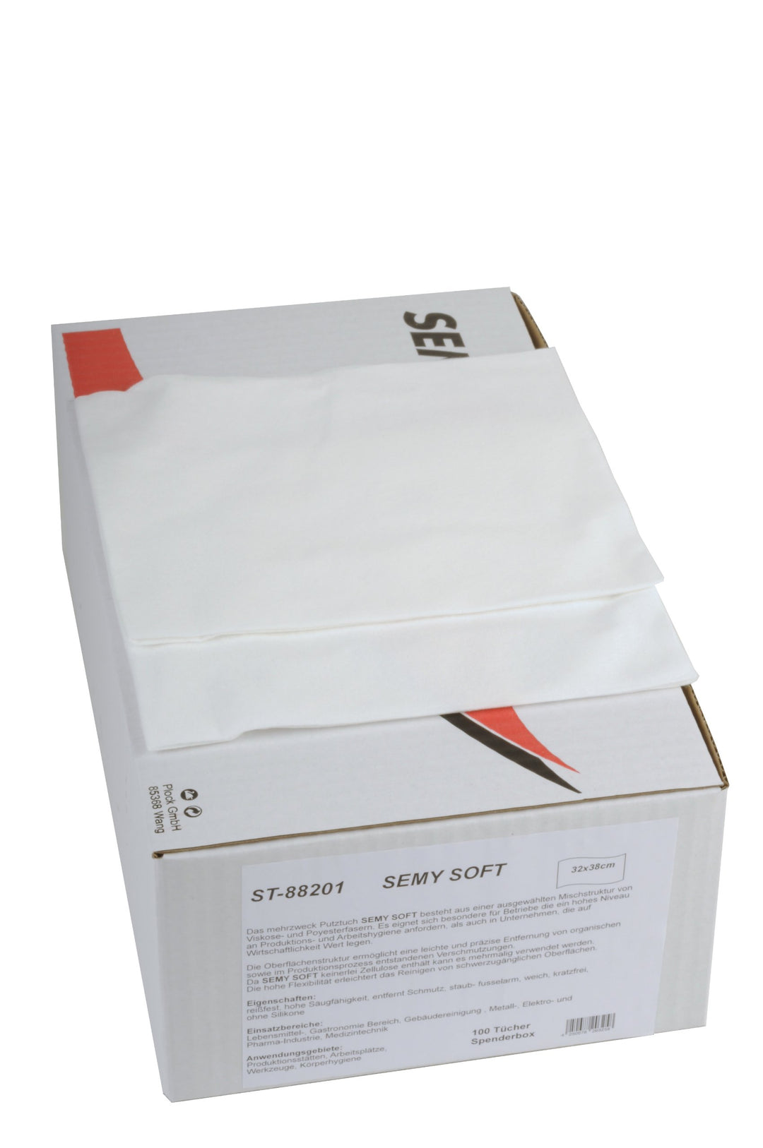 SemyTop ® Spezial Putztücher in Spenderbox | 100 fusselfreie Handtücher Weiss, 32x38 cm | Reissfest