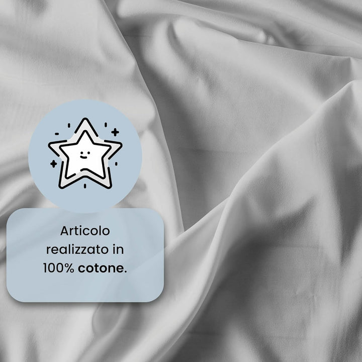 Italian Bed Linen Max Color Bettwäsche-Set, Hell Grau, Doppelte, Hell Grau