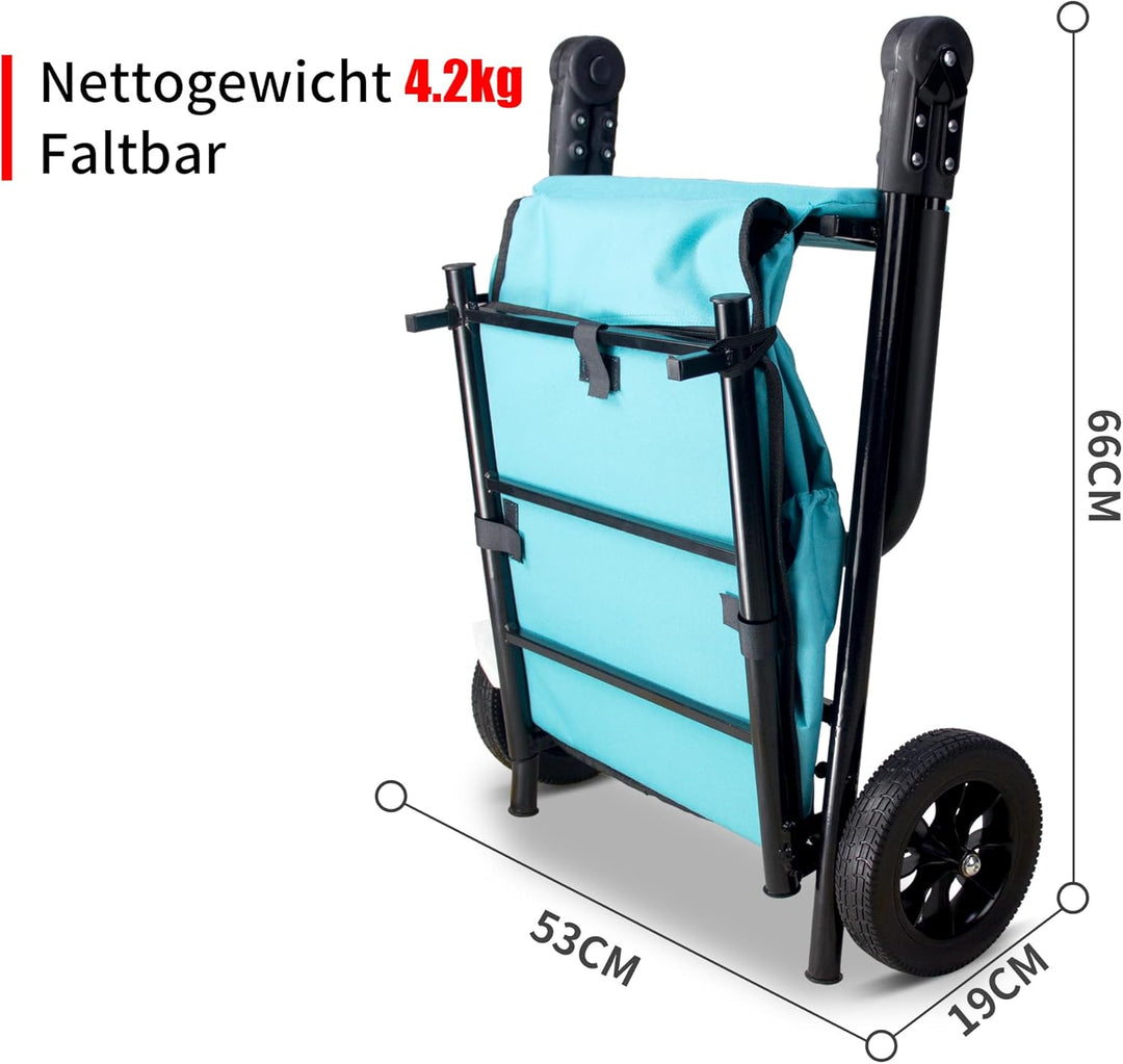 Einkaufstrolley, Klappbarer bis 50kg Einkaufswagen 120L Einkaufstasche Shoppingtrolley Handwagen für