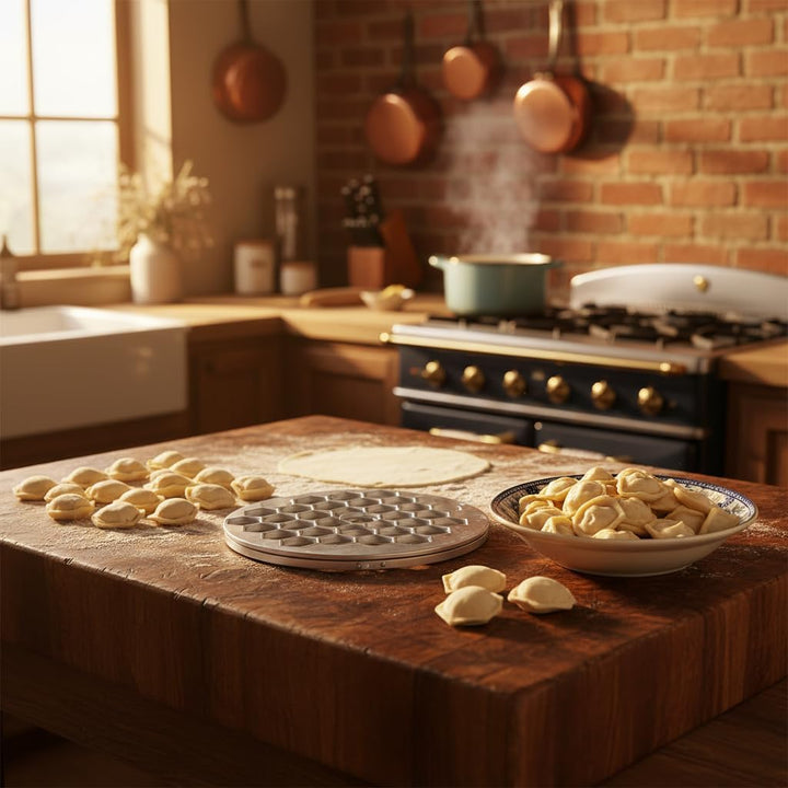 Ravioli-Knödelform, russischer Pelmeni-Maker, 37 Löcher, Metall-Ravioli-Macher, Pelmeni-Fleischknöde