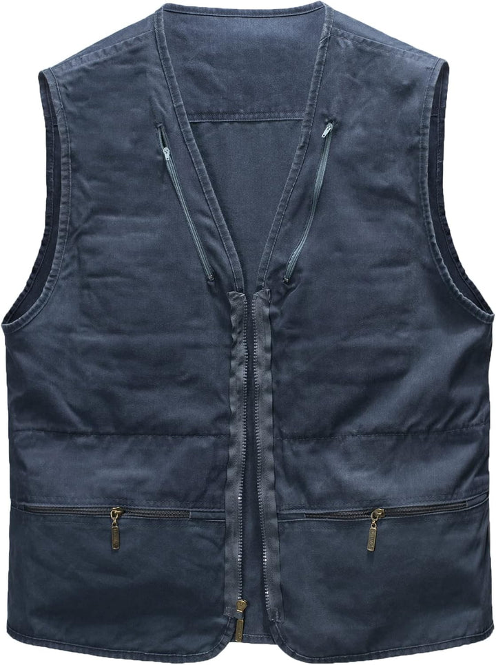 Oralidera Herren Outdoor Weste Freizeit Jacke Leicht Safari Weste mit Reissverschluss Jagd und Angle