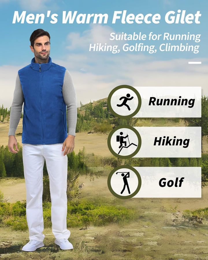 Outdoor Ventures Fleece Weste Herren Leicht Ärmellose Fleeceweste Jacke Winddicht Warm Gefütterte Wi