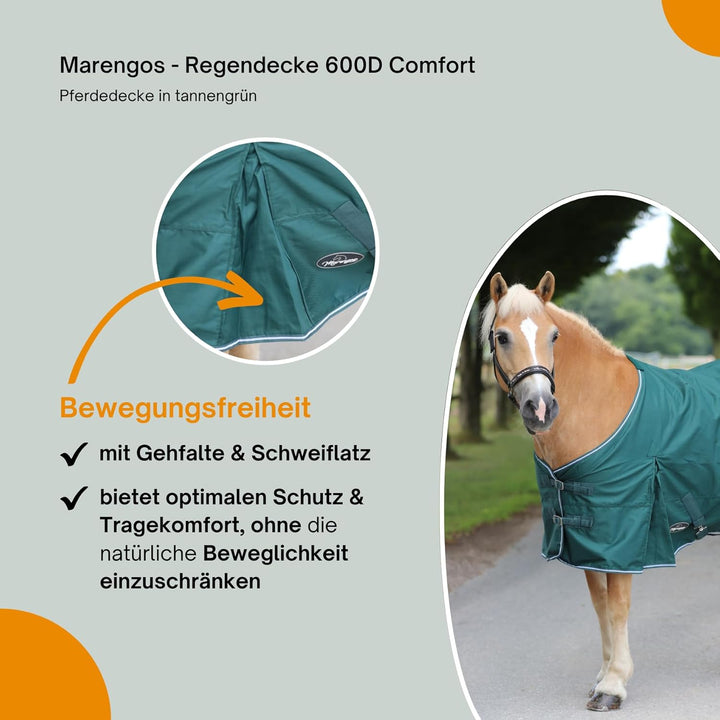 Marengos - Regendecke 600D Comfort wasserdicht und atmungsaktiv tannengrün 115, tannengrün 115