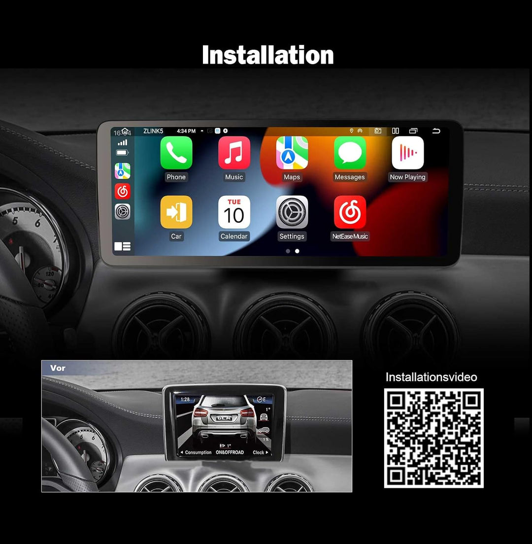 Erisin Qualcomm 8-Kern 8GB+128GB 12.3" Android 16 Autoradio Bluetooth GPS Navi für Mercedes Benz GLA