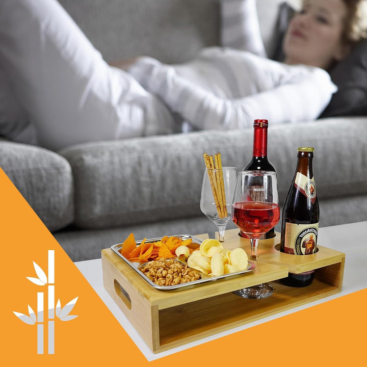 Couch Bar,Couchbar Sofa,Couchbar Snackbox, Weinhalter für die Couch, Couchbar - Sofatablett - Weinre