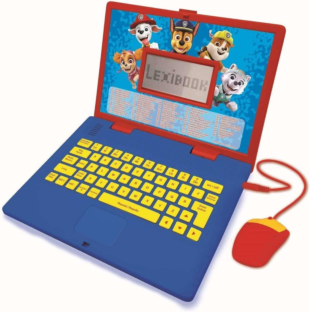 LEXIBOOK Paw Patrol-Pädagogisches und zweisprachiges Notebook Spanisch/Englisch-Spielzeug für Kinder