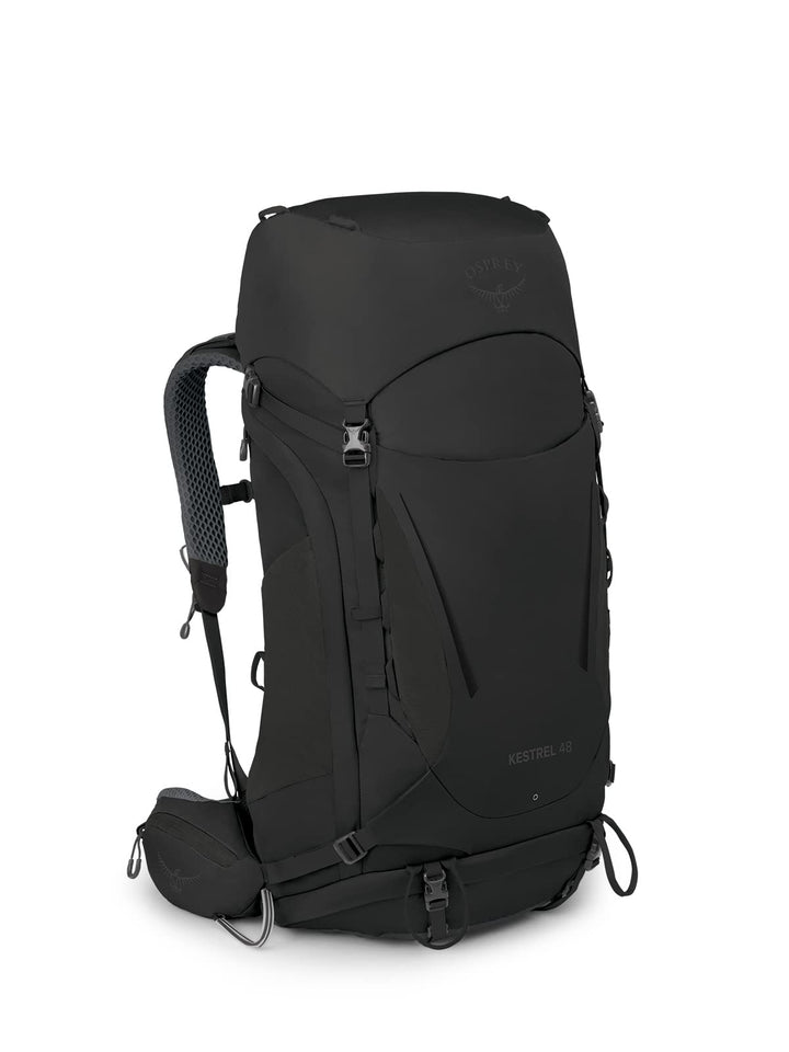 Osprey Kestrel Herren Rucksack Schwarz L/XL - Fassungsvermögen 48L, Schwarz L/XL - Fassungsverm&amp;