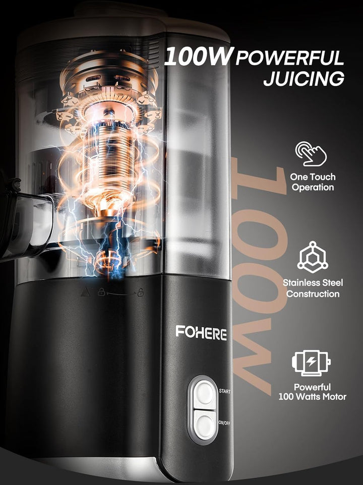 FOHERE Zitruspresse Elektrisch, Automatische Saftpresse Elektrisch Orangenpresse Mit 100 W Leiser Mo
