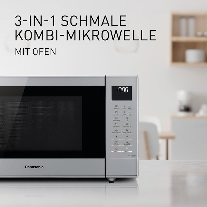 Panasonic NN-CT57 Mikrowelle (1000 Watt, mit Grill und Heissluft, Inverter Mikrowelle, 27 Liter, ger
