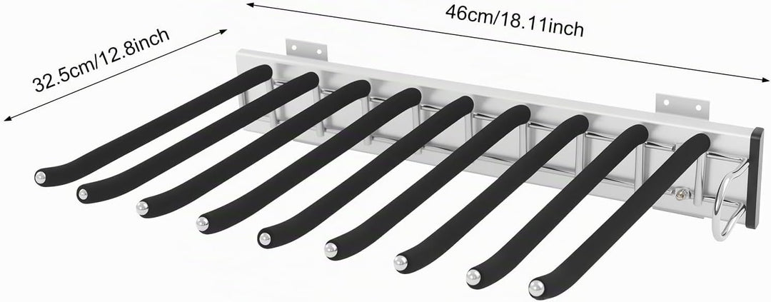 Edelstahl Hosenbügel Hosenauszug Kleiderstange Ausziehbar rutschfeste Kleiderbügel 9 Balken für Klei