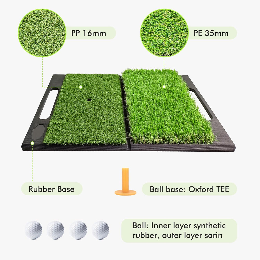 Golf Abschlagmatte 53.5 x 40 cm, Faltbare Golf-Schlagmatte, Tragbare Golf-Übungsmatte, Golf Übungsma