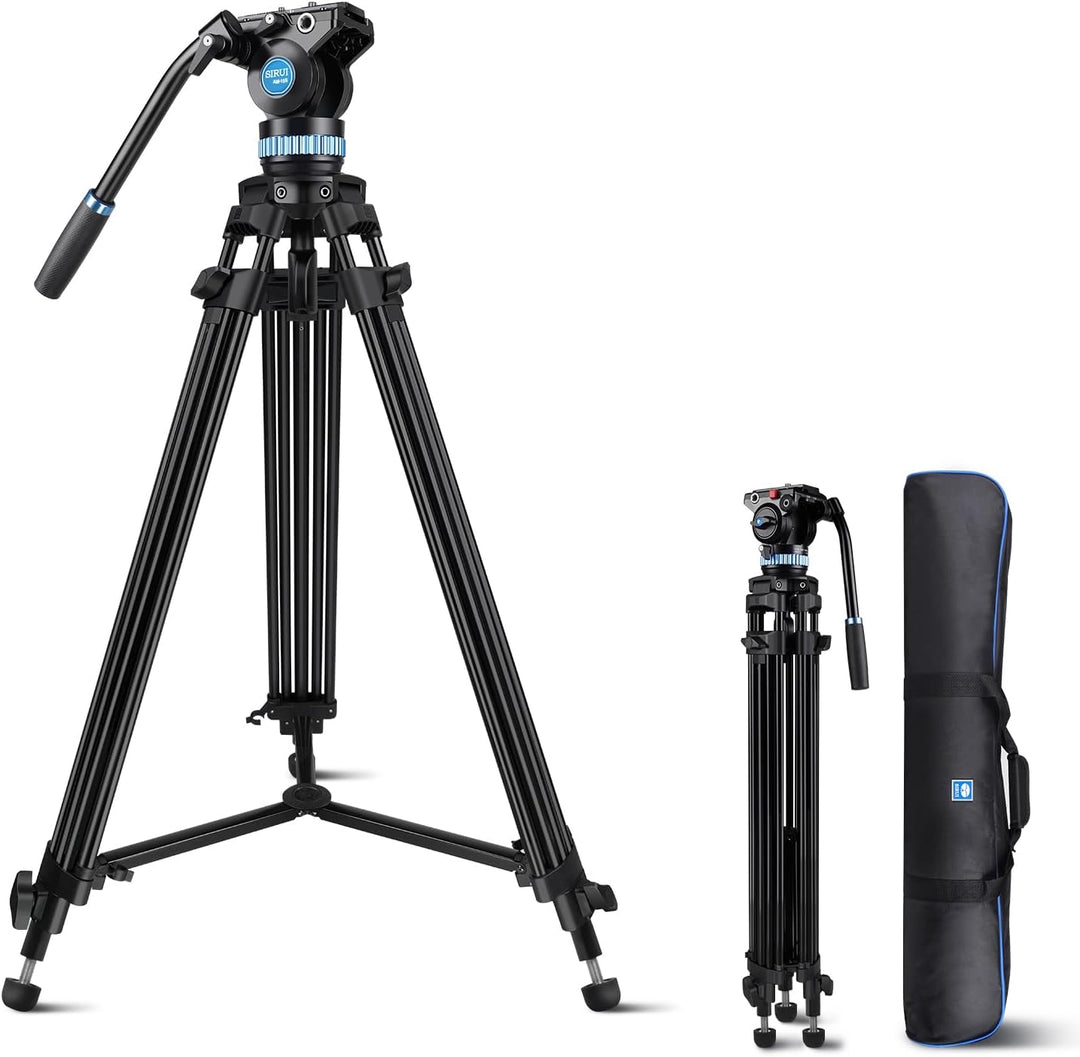 SIRUI AM-15S Aluminium Kamera Video Stativ mit Fluid-Kopf, 155cm professionelles Schwerlast Kamerast