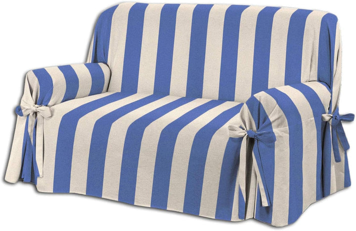 HomeLife Sofabezug Beige Blau & Couch Überzug | weicher Sessel & Sofa Überzug & Sofaüberwurf Decke g