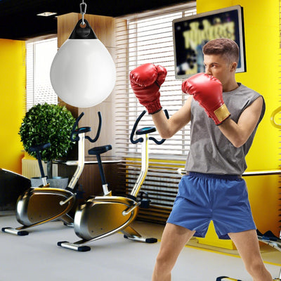 GYMAX Wasserboxsack Boxing Punching Bag Erwachsene Schwerer Boxsack Weiss, Weiss