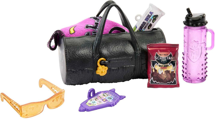 Monster High-Puppe, Clawd Wolf-Puppe mit Gargoyle-Bulldogge als Haustier und themenbezogenem Zubehör