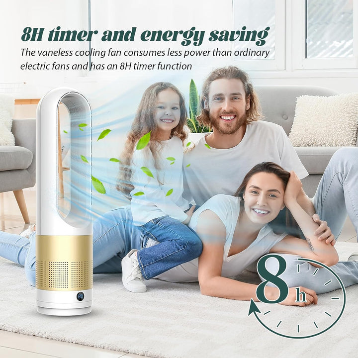 Säulenventilator, ohne Flügel, 18 Zoll – leiser Ventilator mit Ionisator, Fernbedienung 5 m, 8 Gesch