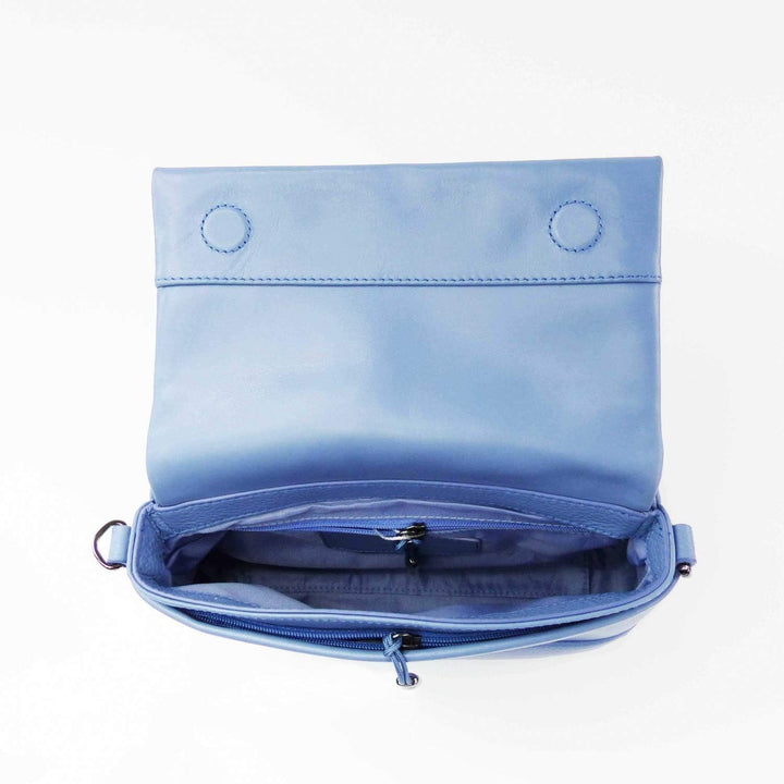 Mandarina Duck Damen Athena Tracolla Leder Umhängetasche Blau
