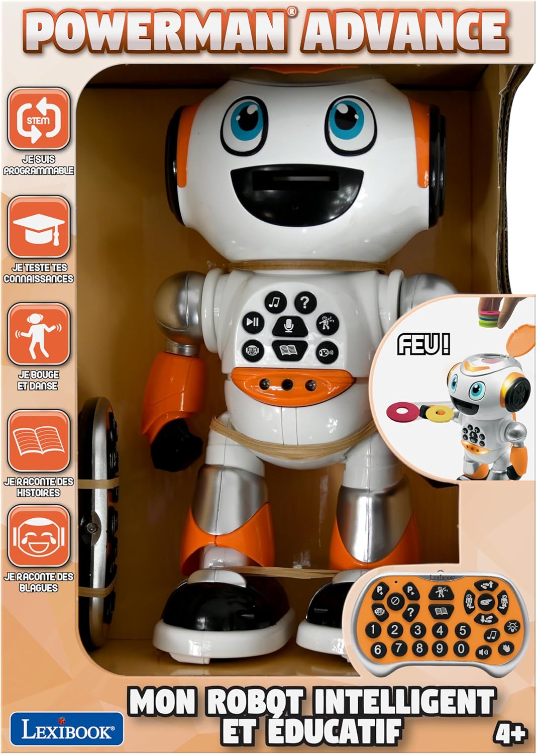 Lexibook, Powerman Advance - Französische Ausgabe - Ferngesteuerter Roboter, Interaktives Lernspielz